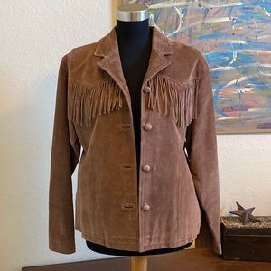 Rods Vintage Brown Suede Fringe Leather Jacket Yellowstone Beth Dutton Size Med